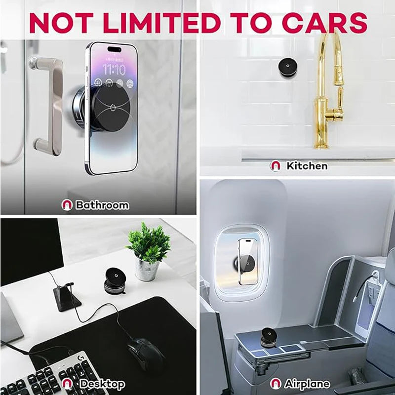 Car Phone Holder, Upgraded 360Adjustable Vacuum Suction 20X Magnets