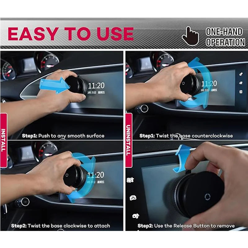 Car Phone Holder, Upgraded 360Adjustable Vacuum Suction 20X Magnets