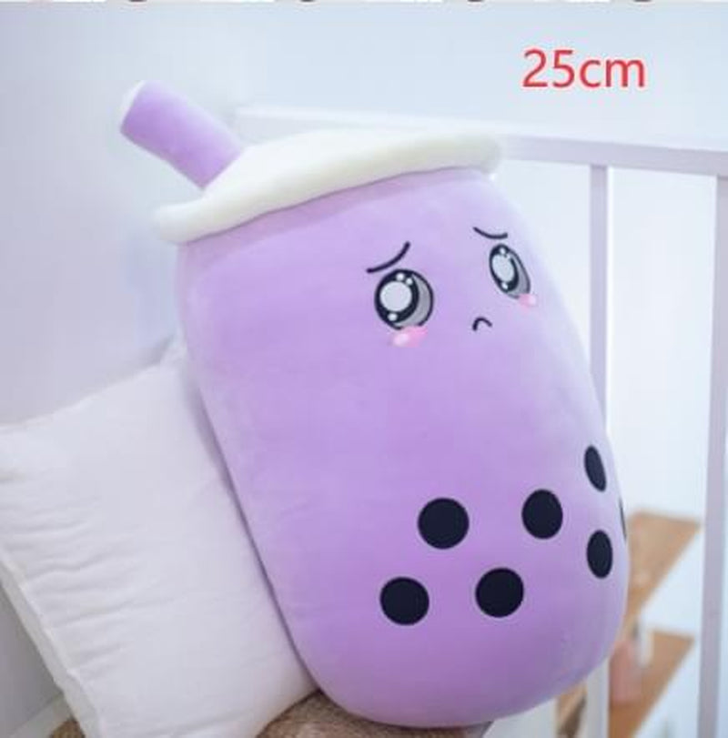 Cute Fruit Drink Plush Stuffed Soft Strawberry Milk Tea Plush Boba Tea Cup Toy Bubble Tea Pillow Cushion Kids Gift