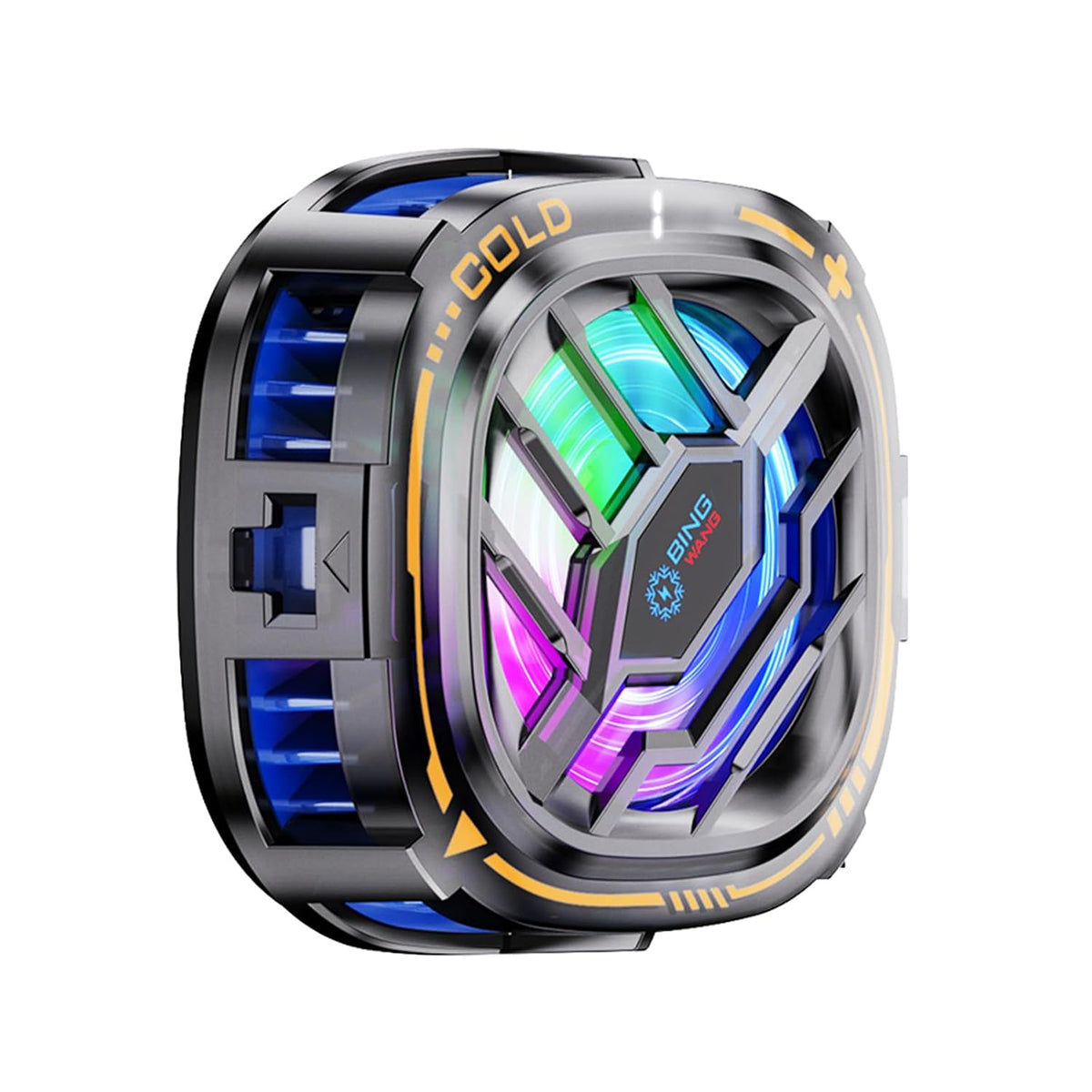 Magnetic Cell Phone Cooler, RGB Phone Cooling Fan Portable Lightweight Mobile Phone Cooling Fan, Phone Radiator with Larger Cooling Area for Phone/Tablet/Ipad (With Digital Displays)