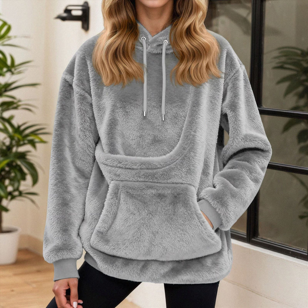Womens Dog Pouch Hoodie with Kangaroo Pocket Oversized Pet Carrier Sweatshirts Animal Holder Long Sleeve Pullover,Grey,Xxl