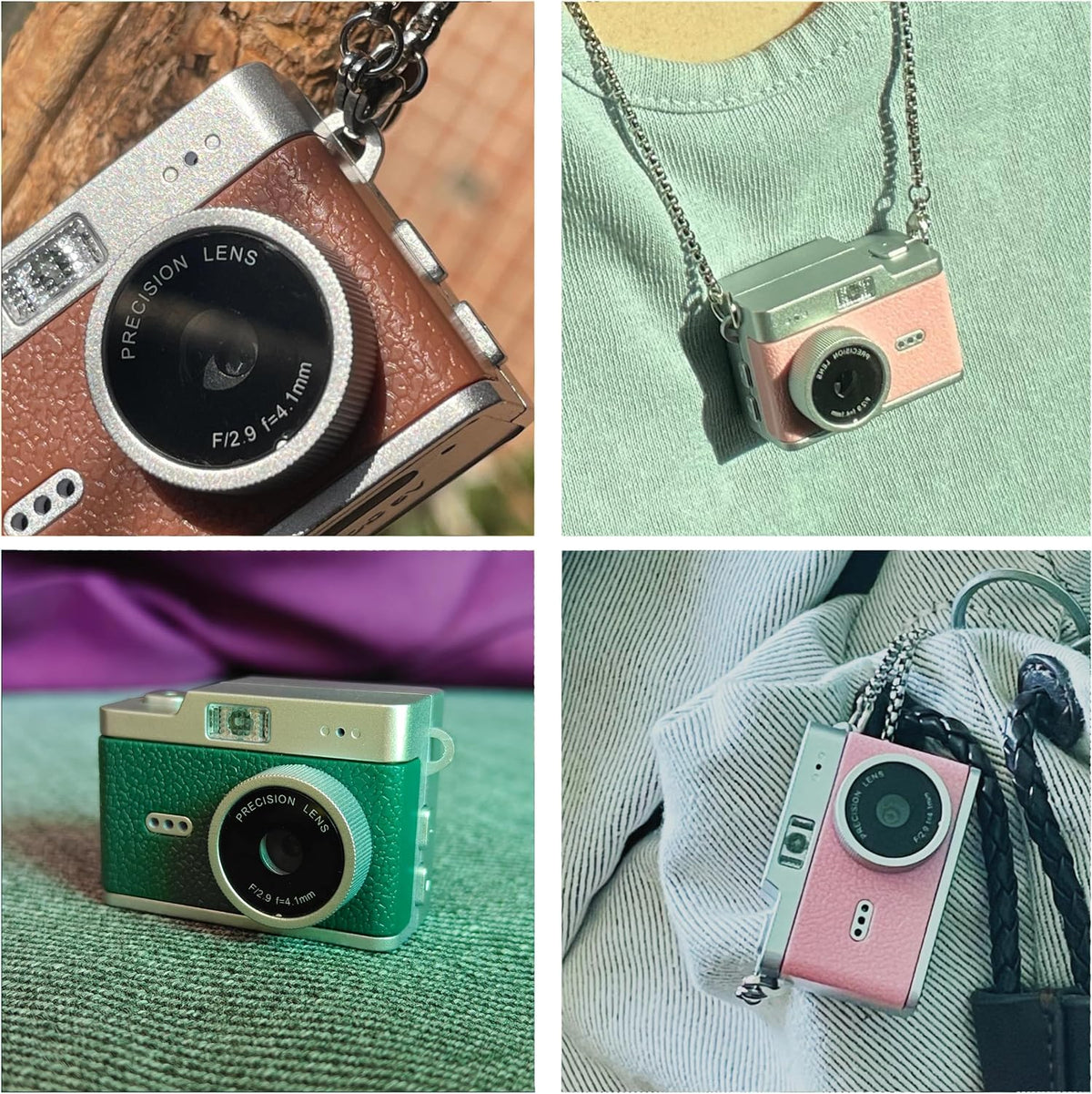 Keychain Digital Camera,Mini Digital Camera with 32GB Card,Video Recording,Bag Charms,Compact Micro Thumb Camera,Photography Cameras for Beginners Teens and Adults (Green)