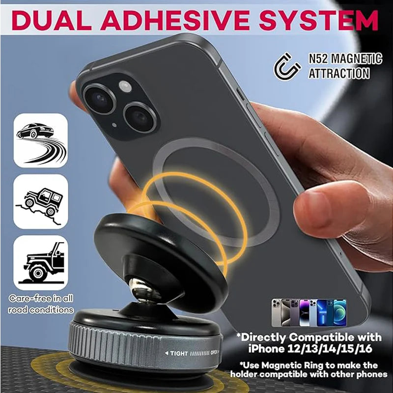 Car Phone Holder, Upgraded 360Adjustable Vacuum Suction 20X Magnets