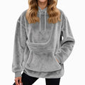 Womens Dog Pouch Hoodie with Kangaroo Pocket Oversized Pet Carrier Sweatshirts Animal Holder Long Sleeve Pullover,Grey,Xxl