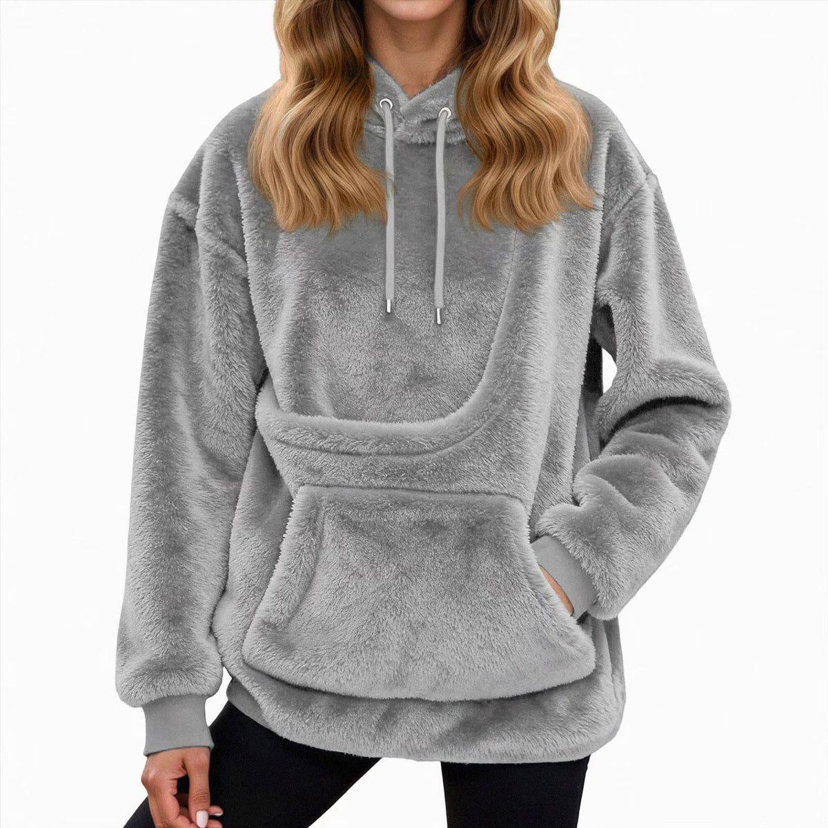 Womens Dog Pouch Hoodie with Kangaroo Pocket Oversized Pet Carrier Sweatshirts Animal Holder Long Sleeve Pullover,Grey,Xxl