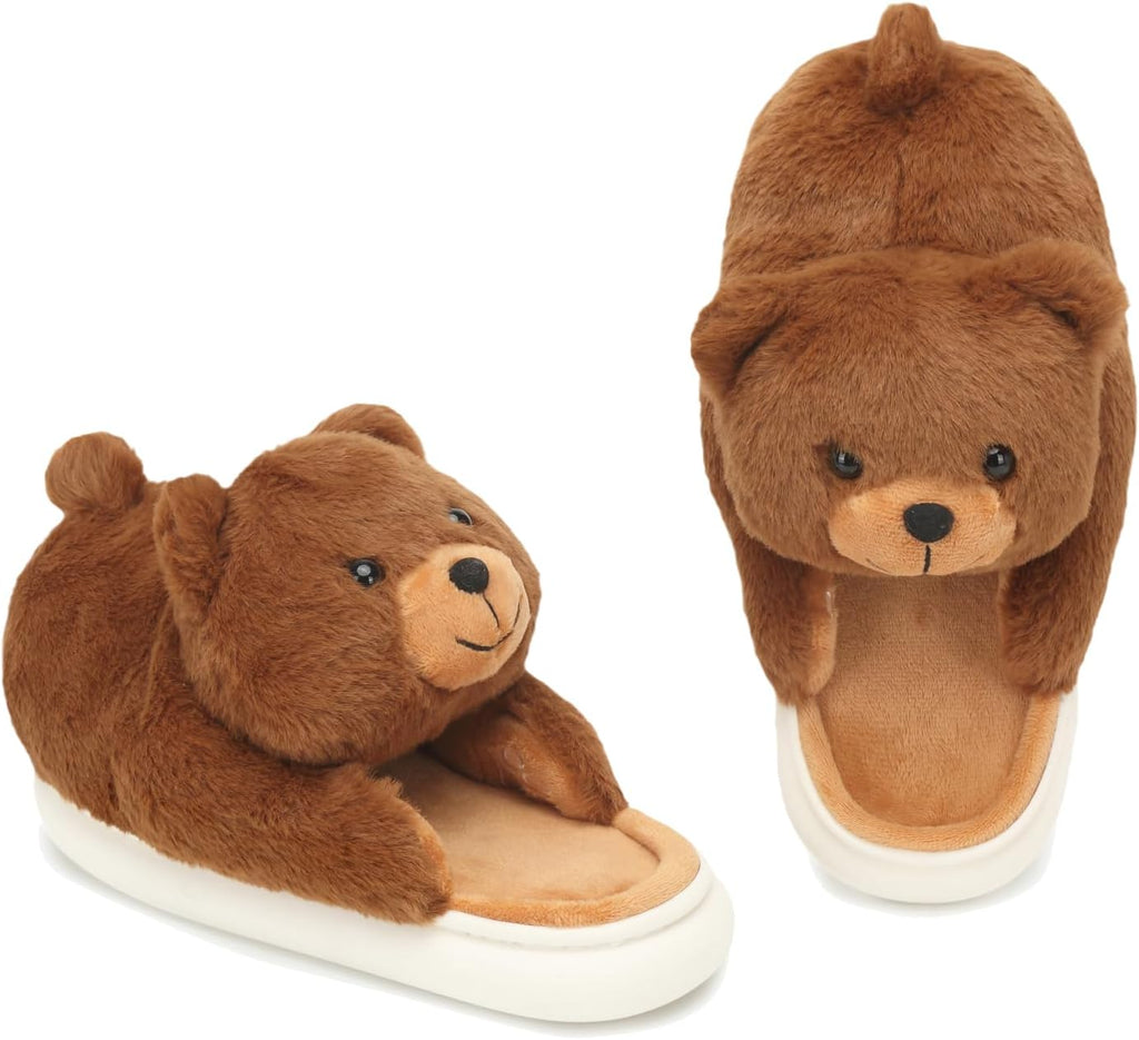 Women'S Men'S Valentines Slippers Cute Bear Slippers,Fuzzy Animal Indoor House Shoes,Gifts for Valentines Day Birthday,Pillow Cloud Warm Fluffy Slipper with Thick Soled