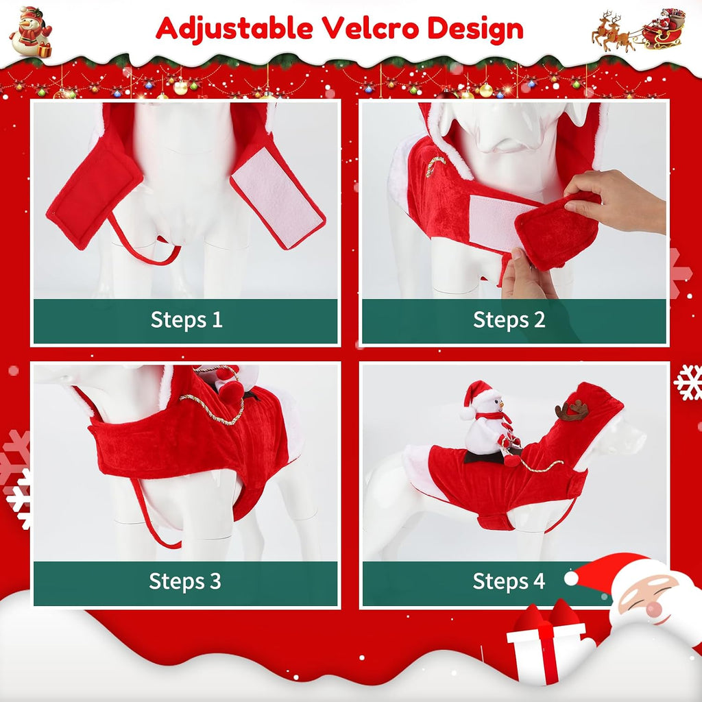 Santa Dog Costume, Dog Christmas Outfit, Santa Rider Costume, Size L