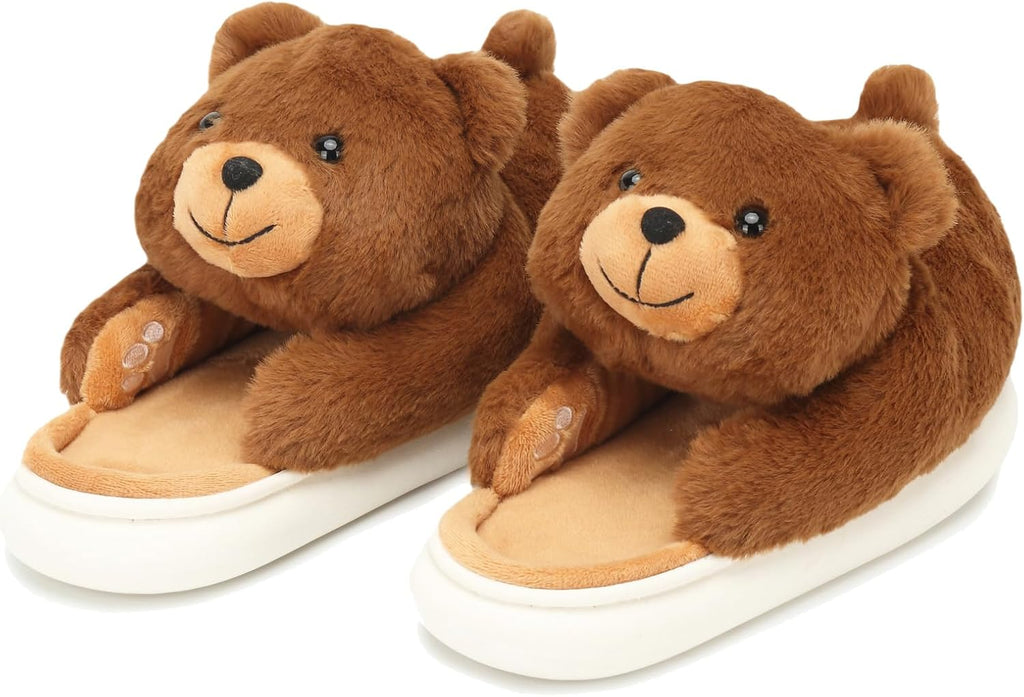 Women'S Men'S Valentines Slippers Cute Bear Slippers,Fuzzy Animal Indoor House Shoes,Gifts for Valentines Day Birthday,Pillow Cloud Warm Fluffy Slipper with Thick Soled