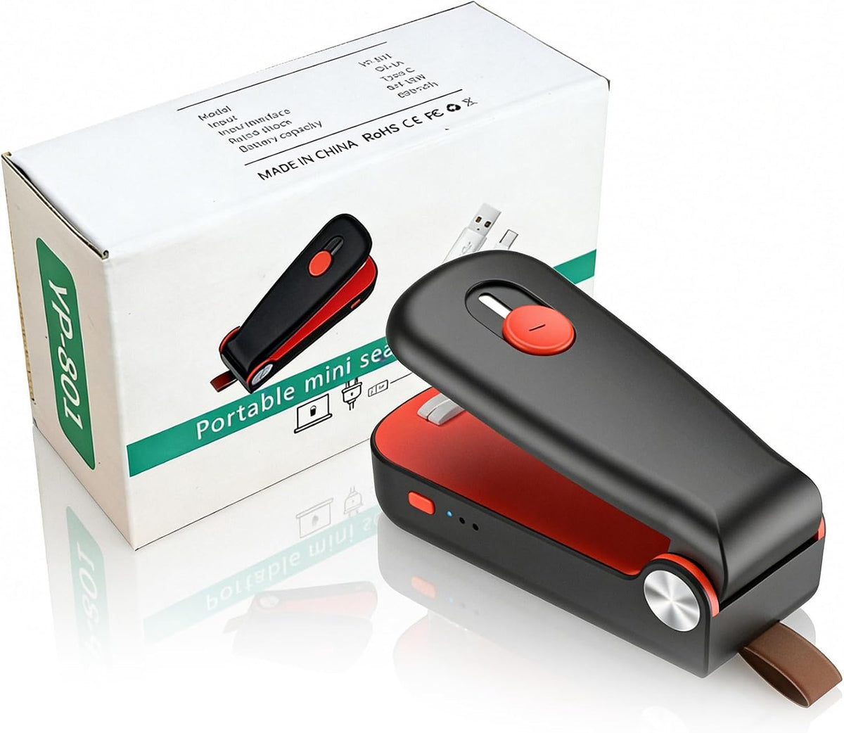 Mini Bag Sealer, Upgraded USB Rechargeable 3 Heat Levels Chip Bag Sealer Black
