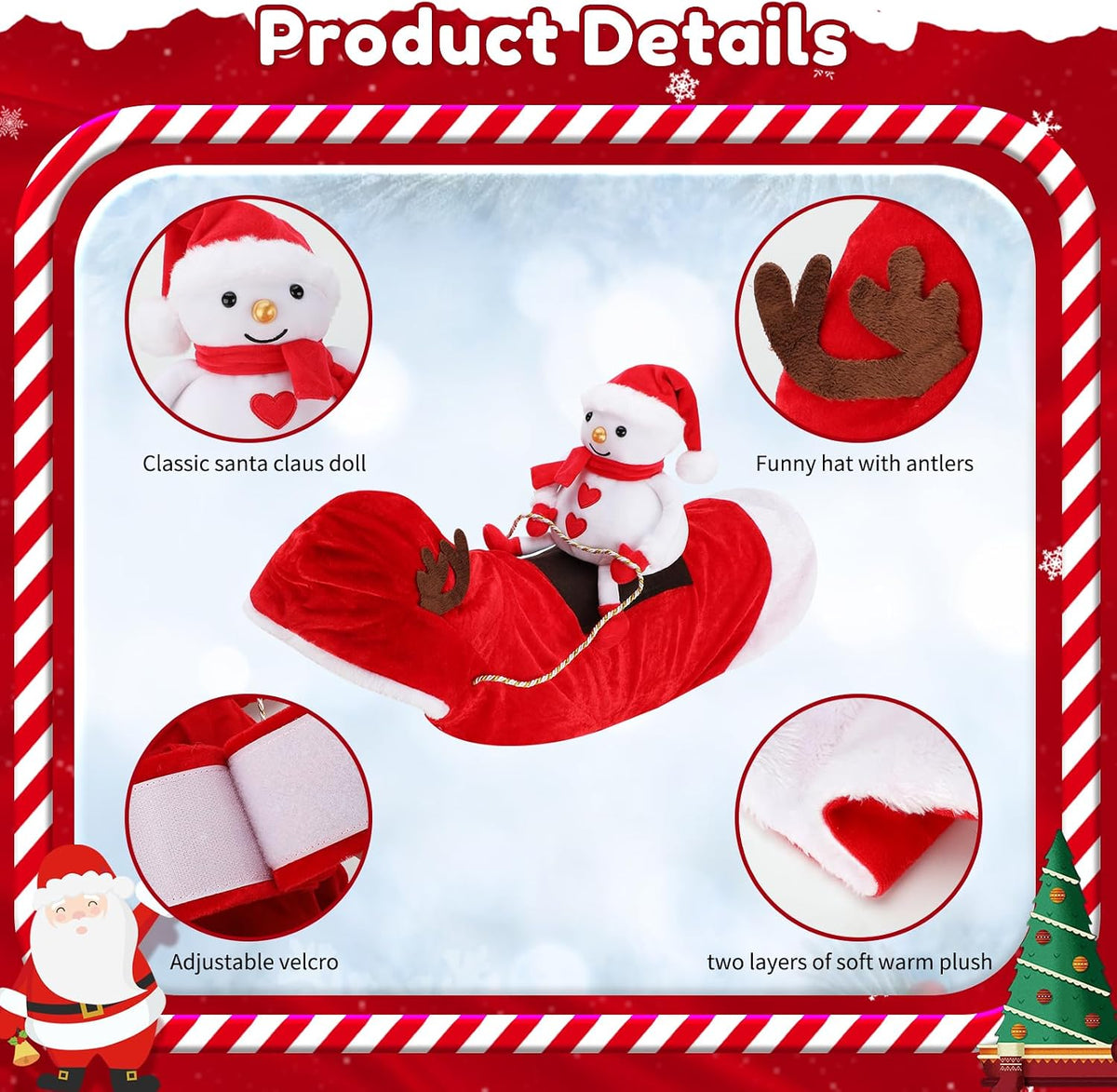 Santa Dog Costume, Dog Christmas Outfit, Santa Rider Costume, Size L
