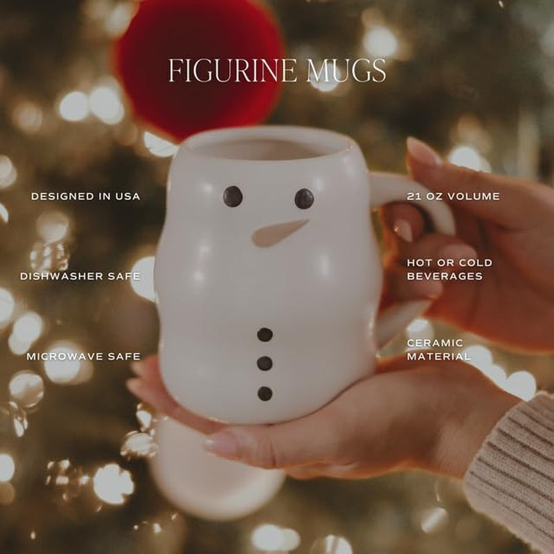 Snowman Coffee Mug, 21Oz Ceramic Christmas Mug for Her